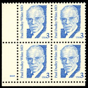 US Scott 2170 XF/MNH Plate Block - 1987 3¢ Paul Dudley White, MD - P.O. Fresh