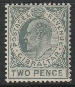 Gibraltar Sc# 53 KEVII 1910 MMH 2 Pence issue WMK 3 CV $10.00