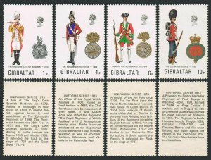 Gibraltar 299-302,MNH.Michel 302-305. Military Uniforms,1973.