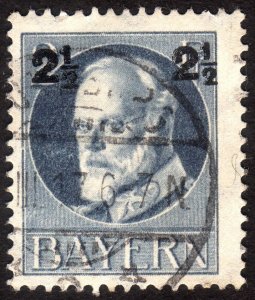 1916, Bavaria 2 1/2pf, Used, Sc 115