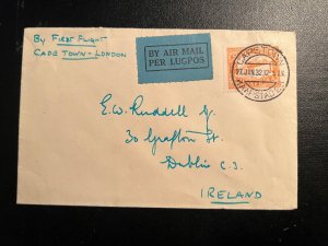 1932 South Africa FFC Airmail Double Crash Cover Cape Town to Dublin Ireland