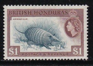 Album Tesori British Honduras Scott#153 Elizabeth Armadillo Mint Incernierato