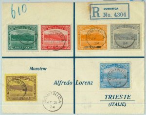 BK0419 -  DOMINICA - POSTAL HISTORY - Registered COVER to ITALY    1924