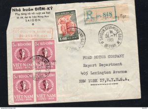 Vietnam 1961 Register Cover Saigon-New York Used 16913