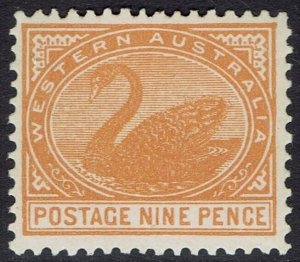WESTERN AUSTRALIA 1905 SWAN 9D WMK CROWN/A UPRIGHT PERF 12½