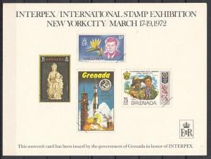 Grenada, 1972 Issue. INTERPEX Card showing Topicals. ^
