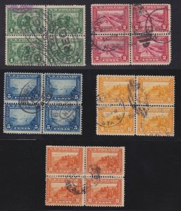 US 397-400a 1c-10c Panama-Pacific Used Perf 12 Complete Blocks of 4 F-VF SCV$344