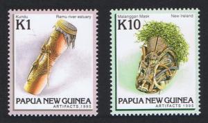 Papua NG Artefacts K1 10K 2v SG#717+724 SC#837+840