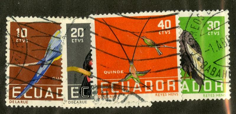 ECUADOR 634-7 USED BIN $.50 BIRDS