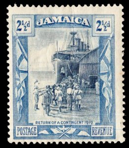 Jamaica Scott 92 Unused hinged with crease.