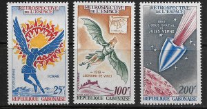 GABON C92-C94 MNH   ICARUS AND THE SUN SET 1970