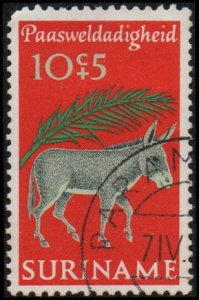 Suriname B172 - Used - 10c+5c Easter / Donkey (1971) (cv $0.80)