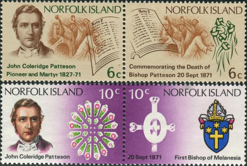 Norfolk Island 1971 SG121-124 Bishop Patteson set MNH