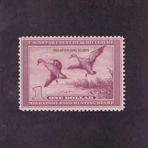 SC# RW5 UNUSED OG MNH 1 DOLLAR DUCK STAMP, 1938 F VF 2017 PF CERT LOOK   