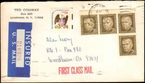 1970's HEMPSTEAD NEW YORK FIRST CLASS INSURED MAIL RATE