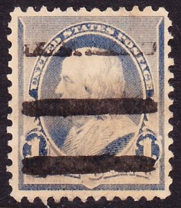 Scott 219, VF Used, 1c Franklin, Galesburg, IL, Silent Precancel