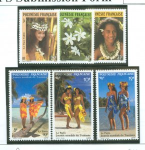 French Polynesia #546-548/552-554 Mint (NH) Single (Complete Set) (Flora)
