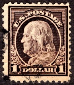 1917, US $1, Benjamin Franklin, Used, Sc 518