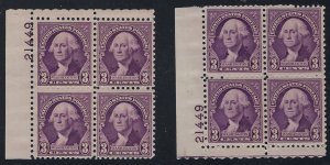 720, Stuart Washington, MNH, Lot of 2