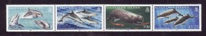 Ascension-Sc#966-9-Unused NH strip-Marine Mammals-Dolphins-Whales-2009-