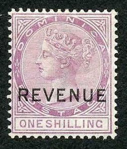 Dominica SGR3 1/- Magenta opt REVENUE M/M Cat 18 pounds