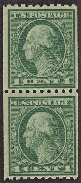 US 486 MNH VF 1 Cent Washington Pair - Green