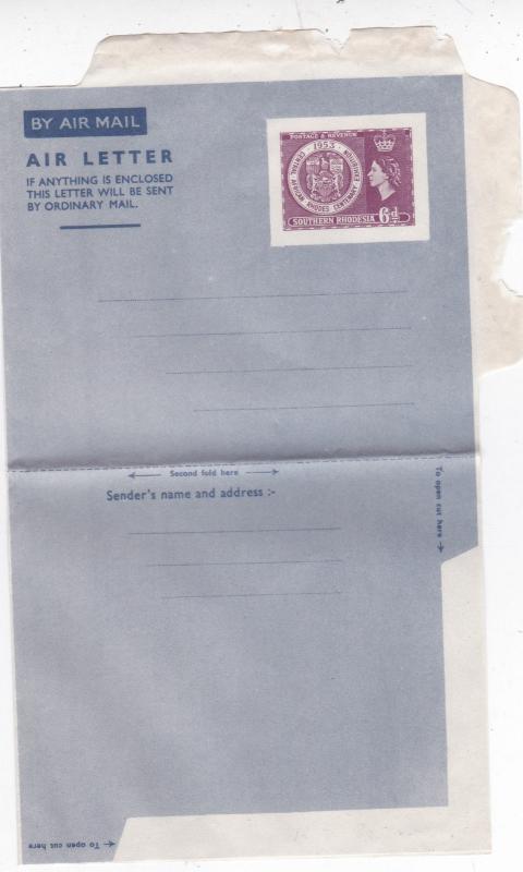 Southern Rhodesia 6d Air Letter Unused VGC