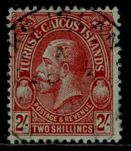 TURKS & CAICOS ISLANDS GV SG184, 2s red/emerald, VERY FINE USED. Cat £38. CDS