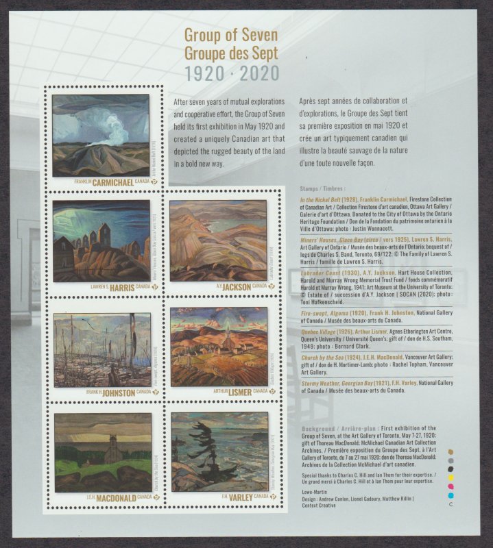 Canada 3242 Group of Seven - Souvenir Sheet  MNH