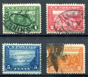 US 1913. Panama-Pacific Expo issue. Set of 4. Used. Perf 12. SC#397-400A.