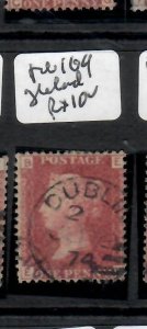 GREAT BRITAIN QV 1DRED PERF SC 33 SG43 PLATE 169 DUBLIN IRELAND CDS VFU PPP0612H