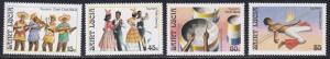 St. Lucia # 862-865, Folk Dancers - Singing, NH, 1/2 Cat.