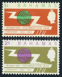 Bahamas 219-220,lightly hinged.Michel 224-225. ITU-100,1965.