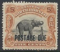 North Borneo SG D57 MH 5c Opt Postage Due  see details and scans 