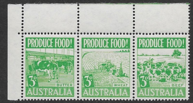 Australia 250-52  1953  strip 3  FVF  Mint  NH