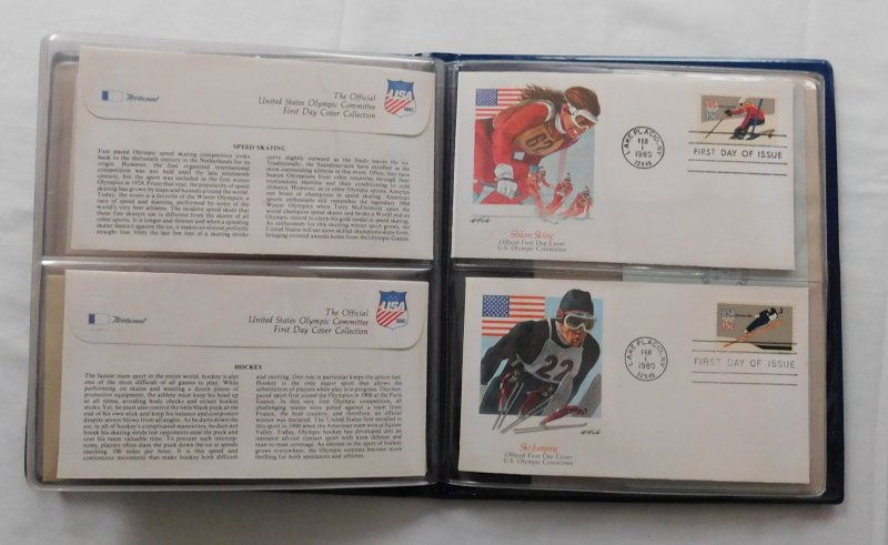 FDC 1980 US United States Olympic Committee First Day Cover Collection in Album