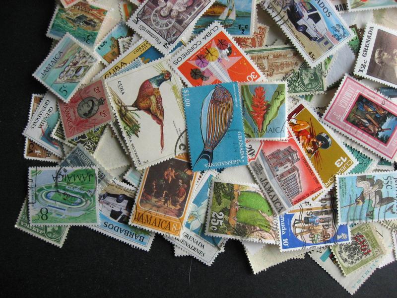 Caribbean 500 mostly older mixture (duplicates,mixed cond) 45% commems,55% defin