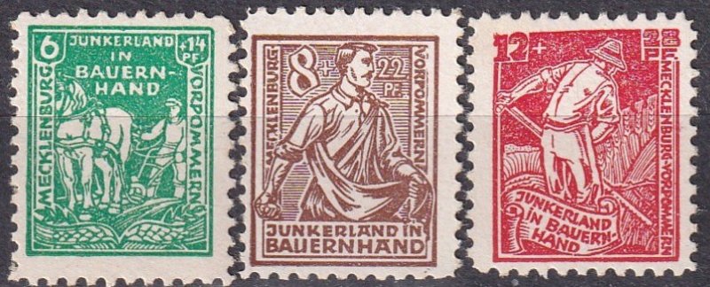 Mecklenburg-Vorpommern Mi#23a-Mi#25a MNH  CV $33.75 (Z1899)