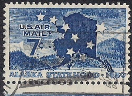 C53 7 cents Alaska Statehood, Stamp used VF