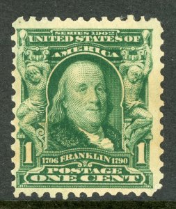 USA 1902 Washington  1¢ Green Perf 12 Scott 300 MNH A431