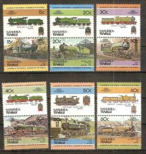 Tuvalu - Nanumea 1985 Locomotives Railway Train Transport 12v MNH # 2756