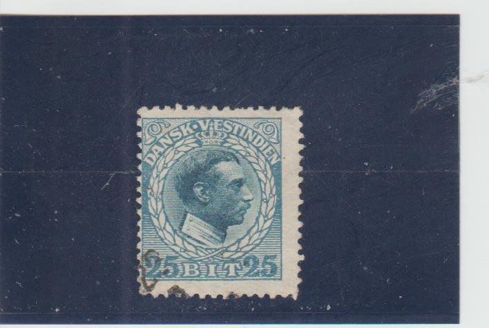 Danish West Indies  Scott#  55 Used  (1908 King Christian X)