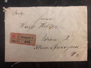 1920 Szeged Hungary Registered Cover To Vienna Austria Early Inflation Rate