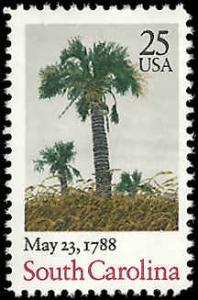 U.S.#2343 South Carolina 25c Single, MNH.