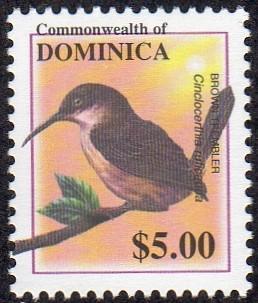Dominica 2331 - Mint-NH - $5 Brown Trembler (2001) (cv $5.00)