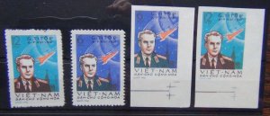 North Vietnam 1961 Second Manned Space Flight Perf & Imperf sets No Gum