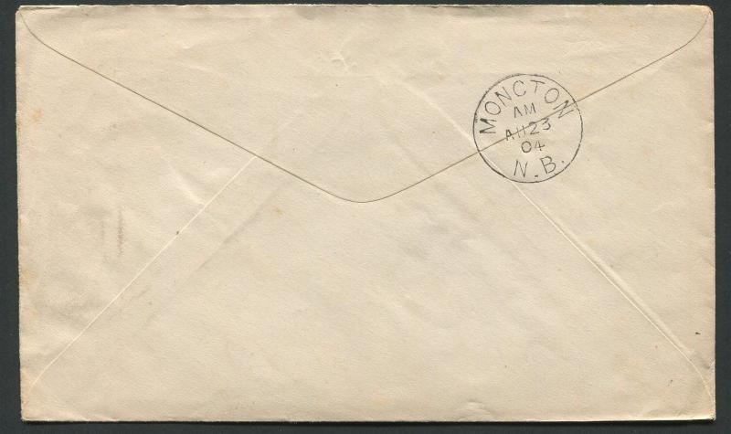 NEW BRUNSWICK SPLIT RING TOWN CANCEL COVER BASS RIVER