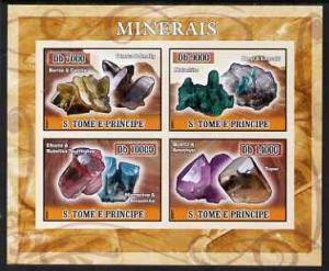 St Thomas & Prince Islands 2007 Minerals imperf sheet...