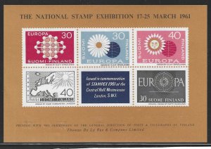 Finland, 1961 National  Stamp Exhibition, Souvenir Sheet / Poster Stamp, N.H.