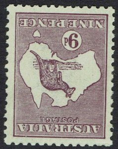 AUSTRALIA 1915 KANGAROO 9D 3RD WMK INVERTED 